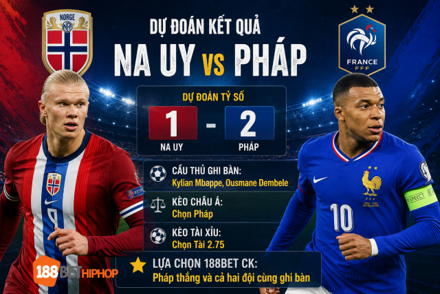 188BET CK Nhận Định Na Uy Vs Pháp (2h, 27/06): Mbappe Đối Đầu Haaland 2 Phùng Trâm Anh 188BET CK dự đoán kết quả nhận định Na Uy vs Pháp